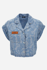 Shirt Denim In Chambray Jacquard Barocco Boston