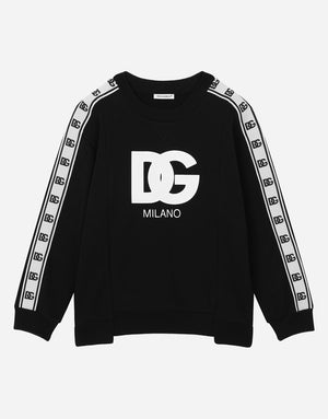 LONG-SLEEVED ROUND-NECK SWEATSHIRT WITH LOGO PRINT AND BRANDED TRIMS