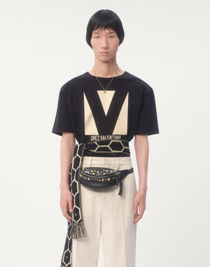 T-Shirt In Cotone Con Stampa Chez Valentino