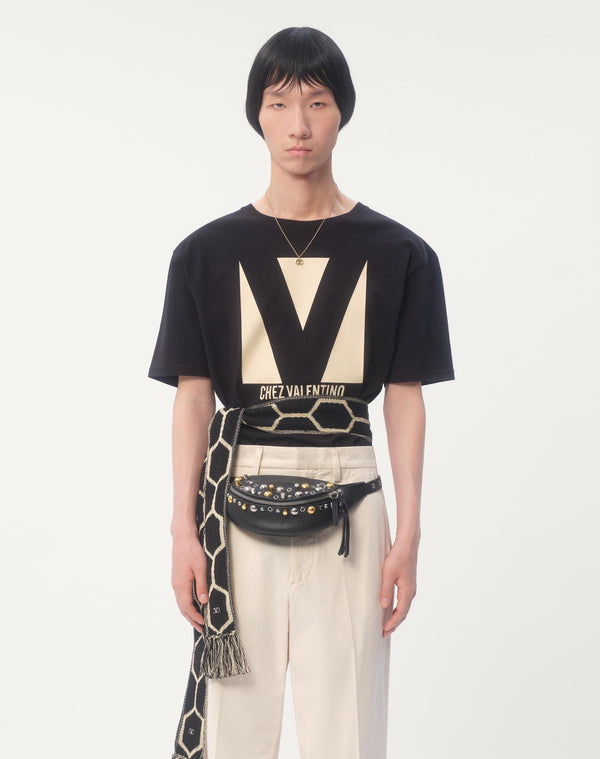 T-Shirt In Cotone Con Stampa Chez Valentino