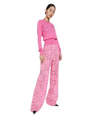 JACQUARD WOOL AND SILK SWEATER WITH TONE-ON-TONE DG LOGO