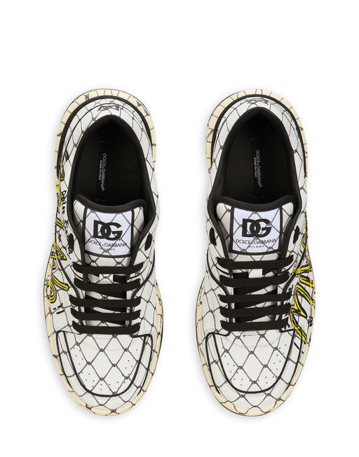 PRINTED CALFSKIN NEW ROMA SNEAKERS