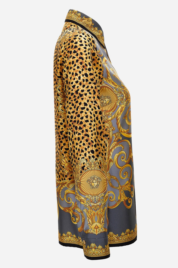 Formal Shirt In Silk Twill Print Cheetah Foulard