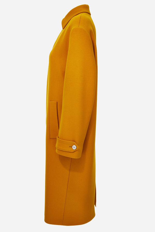 Coat In Double Light Felted Wool Whit Print Barocco 92 Foulard