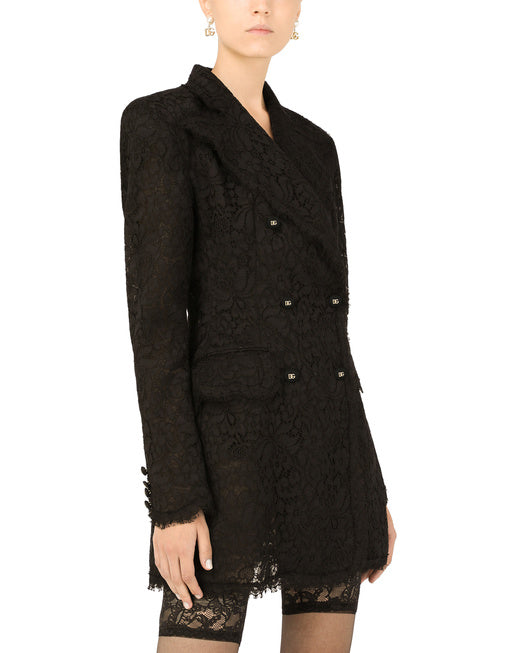 DOUBLE-BREASTED CORDONETTO LACE JACKET