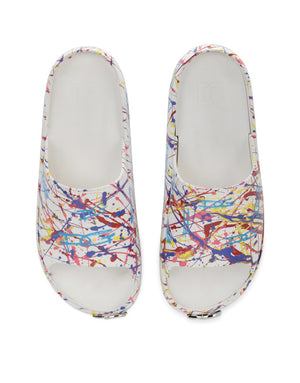 BEACHWEAR SLIDERS WITH COLOR SPLASH PRINT