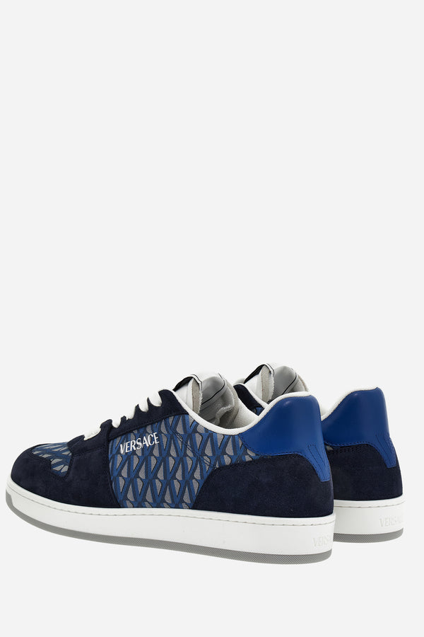 New Basket Sneakers In Suede+Jacquard V+Calf Leather
