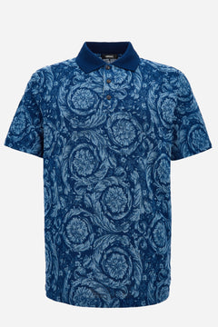 Polo In Barocco Jacquard Piquet Fabric