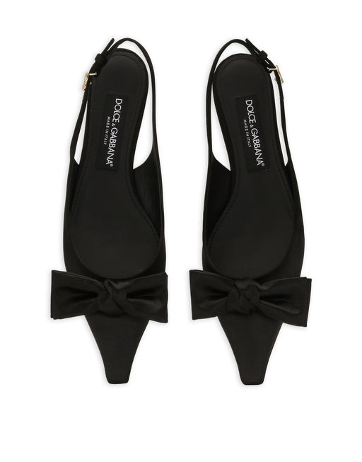 SATIN SLINGBACKS WITH BOW DETAIL