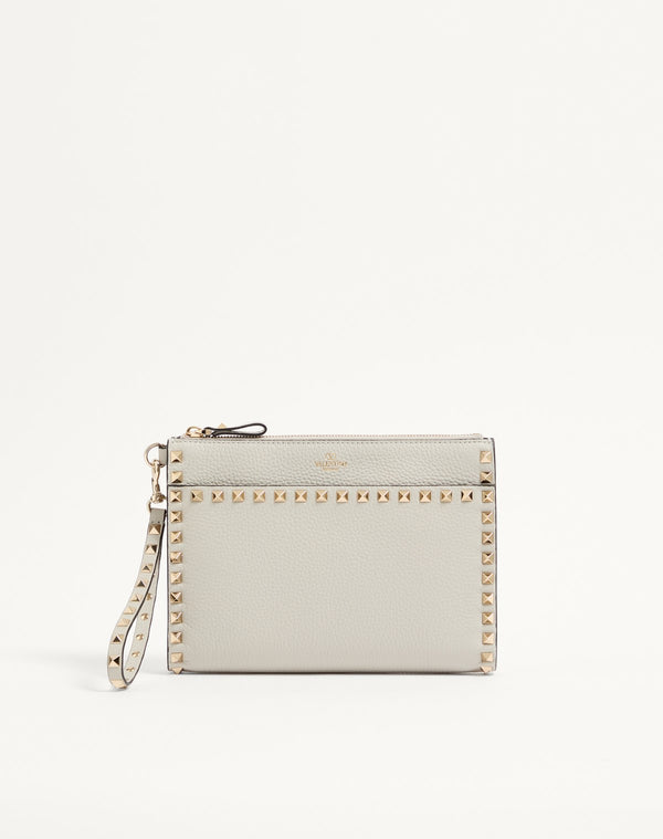 POUCH ROCKSTUD IN VITELLO GRANATO