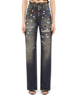 DENIM JACKET WITH RHINESTONE DETAILS