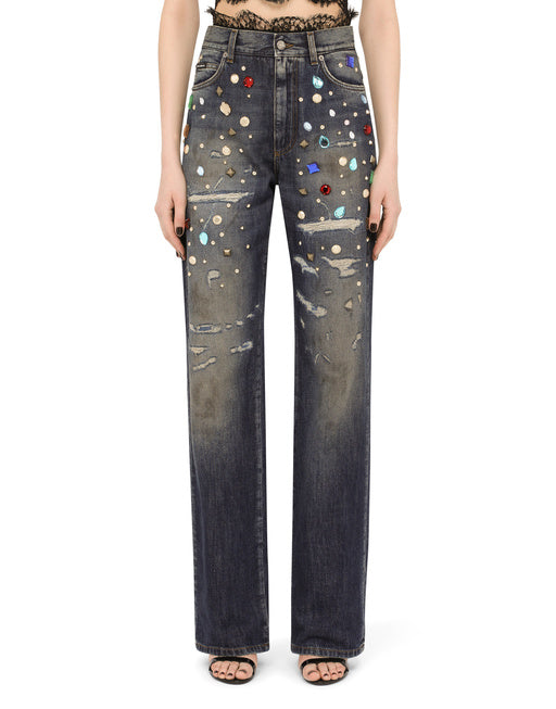 DENIM JACKET WITH RHINESTONE DETAILS