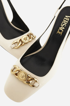 Icon Chain Sling Back  In Calf Leather
