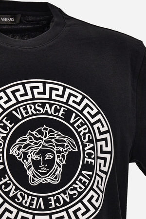 T-Shirt In Jersey Fabric-Medusa Versace Greca Print