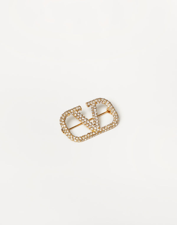 Spilla Vlogo Signature  In Metallo E Cristalli Swarovski ®