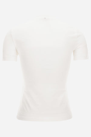 T-Shirt In Cotton Jersey Fabric With Medusa Rhinestone Embroidery-Studs