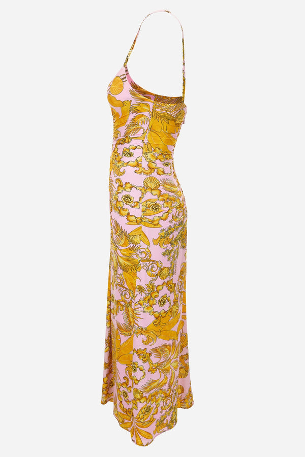 Dress In Jersey Barocco Palm Allover Print
