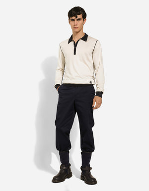 LONG-SLEEVED SILK POLO-SHIRT