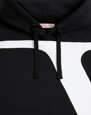 Felpa In Cotone Con Stampa V Logo Signature