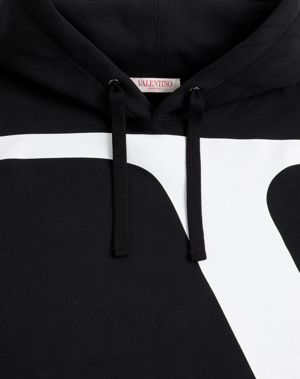Felpa In Cotone Con Stampa V Logo Signature