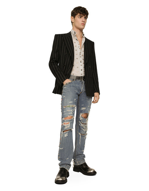 POPLIN SHIRT WITH FLOWER EMBROIDERY