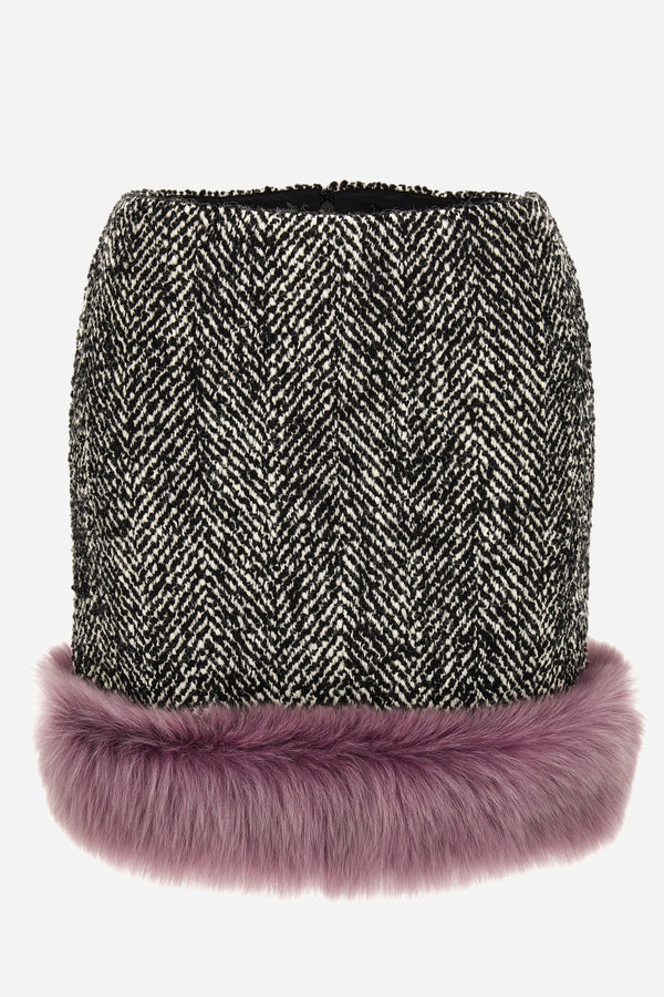 Skirt In Responsible Wool Mix Chevron