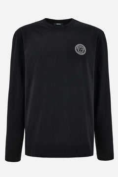 T-Shirt In Jersey Fabric-Greca Medusa Print