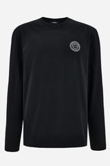 T-Shirt In Jersey Fabric-Greca Medusa Print
