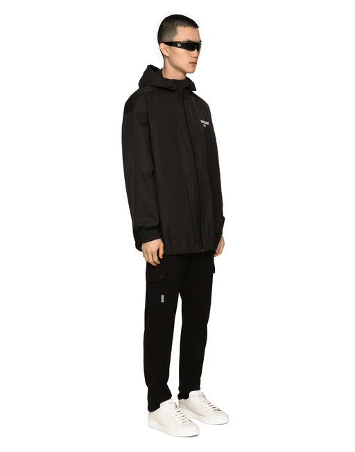 HOODED NYLON JACKET WITH DGVIB3 PATCH