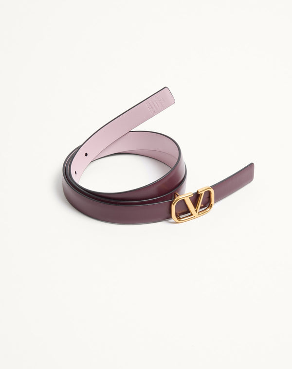 Cintura Reversibile VLogo Signature In Vitello Lucido 20 Mm