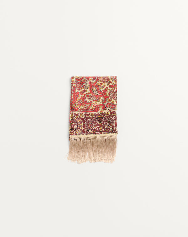 Scarf Bandeaux Voyage Imaginaire In Seta Con Frange