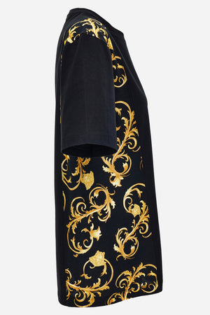 T-Shirt In Combo Fabric Jersey Plain-Printed Medusa Leafy