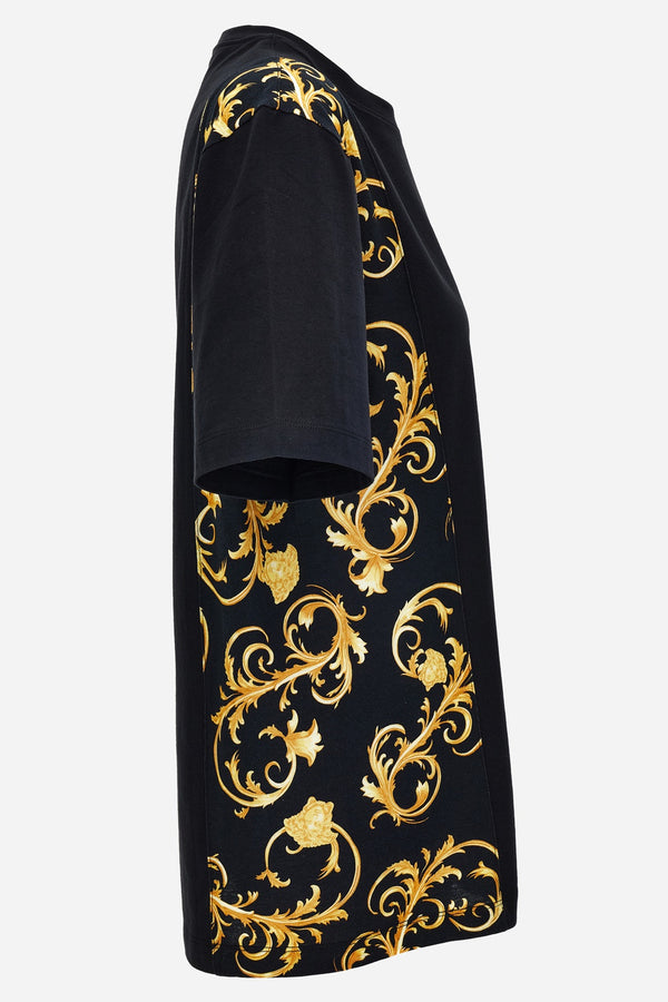 T-Shirt In Combo Fabric Jersey Plain-Printed Medusa Leafy