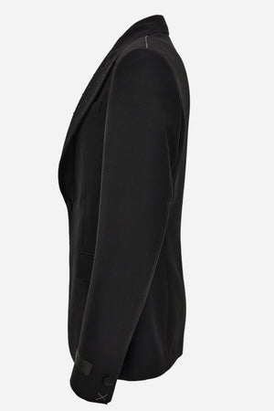 Evening Jacket In Mohair Wool Fabric-Hotfix Embroidery