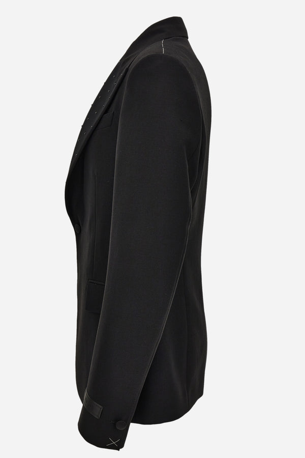 Evening Jacket In Mohair Wool Fabric-Hotfix Embroidery