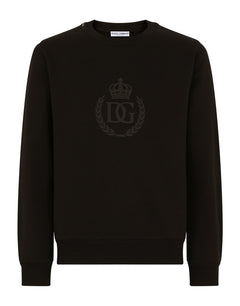 JERSEY SWEATSHIRT WITH 3D FLOCKED DG LOGO