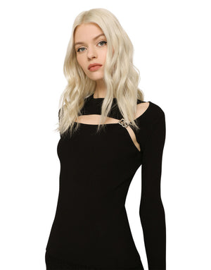 RIBBED VISCOSE SWEATER WITH DG DETAILS