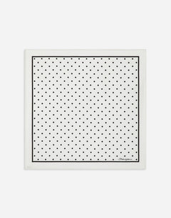 SILK TWILL SCARF WITH POLKA-DOT PRINT (50X50)