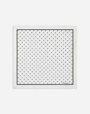 SILK TWILL SCARF WITH POLKA-DOT PRINT (50X50)