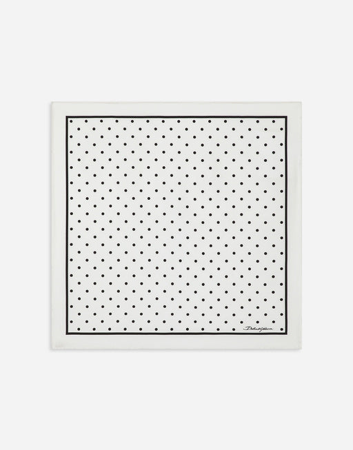 SILK TWILL SCARF WITH POLKA-DOT PRINT (50X50)