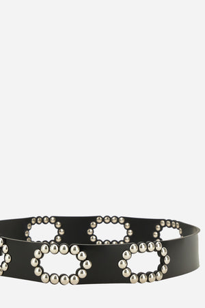 La Medusa Belt 4 Cm In Calf Leather+Cut+Studs