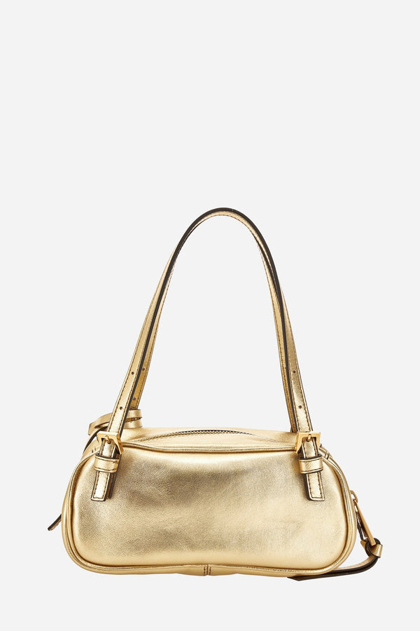 Versace Tag Mini Shoulder In Lamb Leather