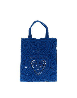 SMALL SHOPPING BAG WITH CORDONETTO EMBROIDERY