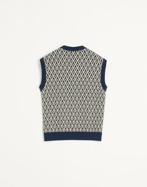 Gilet In Lana Con Motivo Jacquard Toute La V