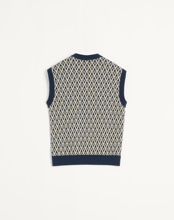 Gilet In Lana Con Motivo Jacquard Toute La V