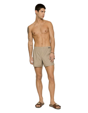POPLIN SHORTS WITH LOGO LABEL