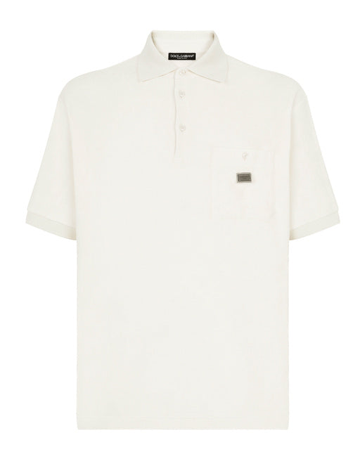 TERRYCLOTH POLO-SHIRT WITH LOGO TAG