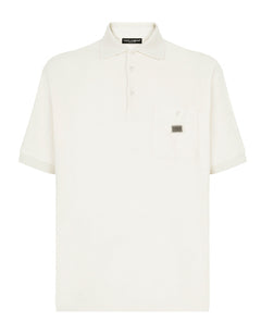 TERRYCLOTH POLO-SHIRT WITH LOGO TAG
