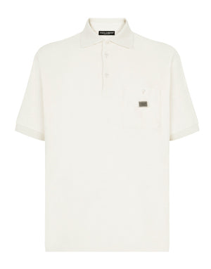 TERRYCLOTH POLO-SHIRT WITH LOGO TAG