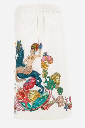 Shorts In Poplin Fabric Coral Theatre Crest Print